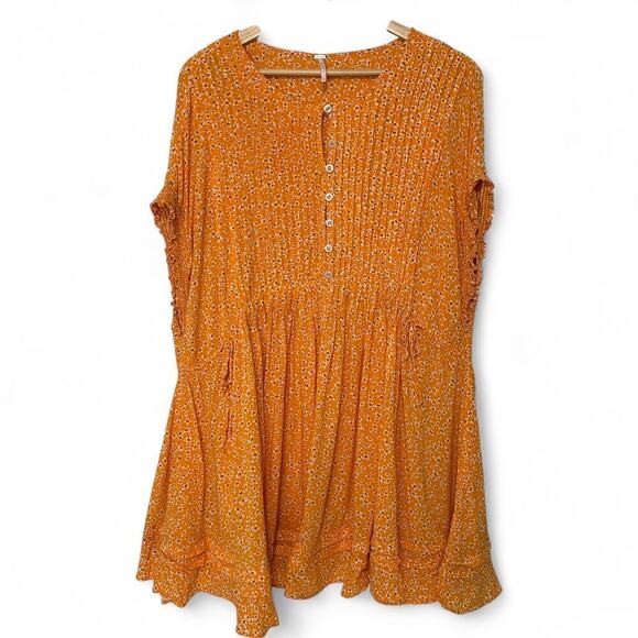 Free People One Fine Day Boho Ditsy Print Mini Dress (S) - Picture 5 of 12